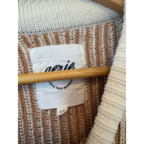 Aerie Beyond Chenille Cozy Striped Oversized Pullover Sweater Large - Picture 3 of 4